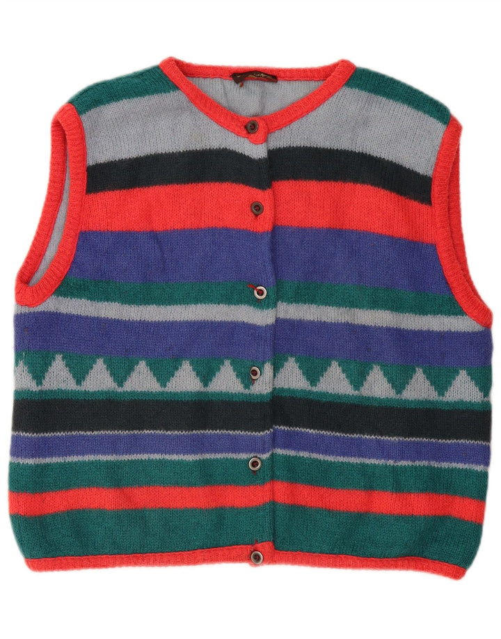 MAURICE ABOT Pulover cardigan pentru femei UK 14 Medium, multicolore, cu dungi