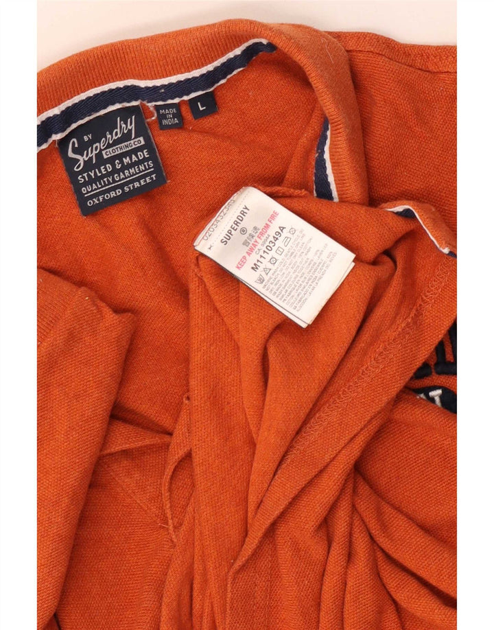 Tricou polo grafic pentru bărbați Superdry, bumbac mare portocaliu