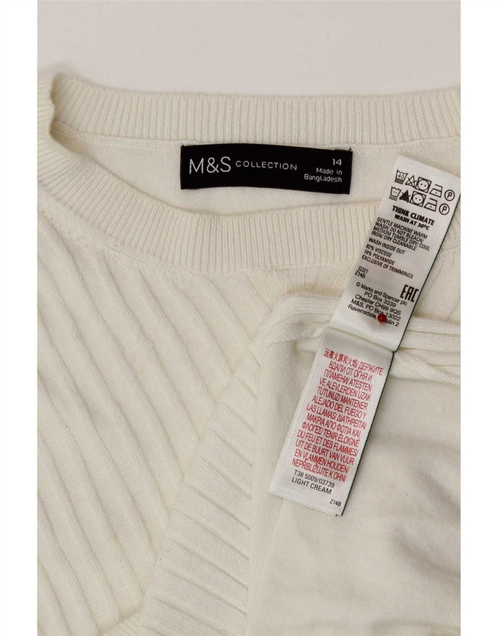Pulover pentru femei Marks & Spencer cu gâtul cu barca UK 14 Medium White
