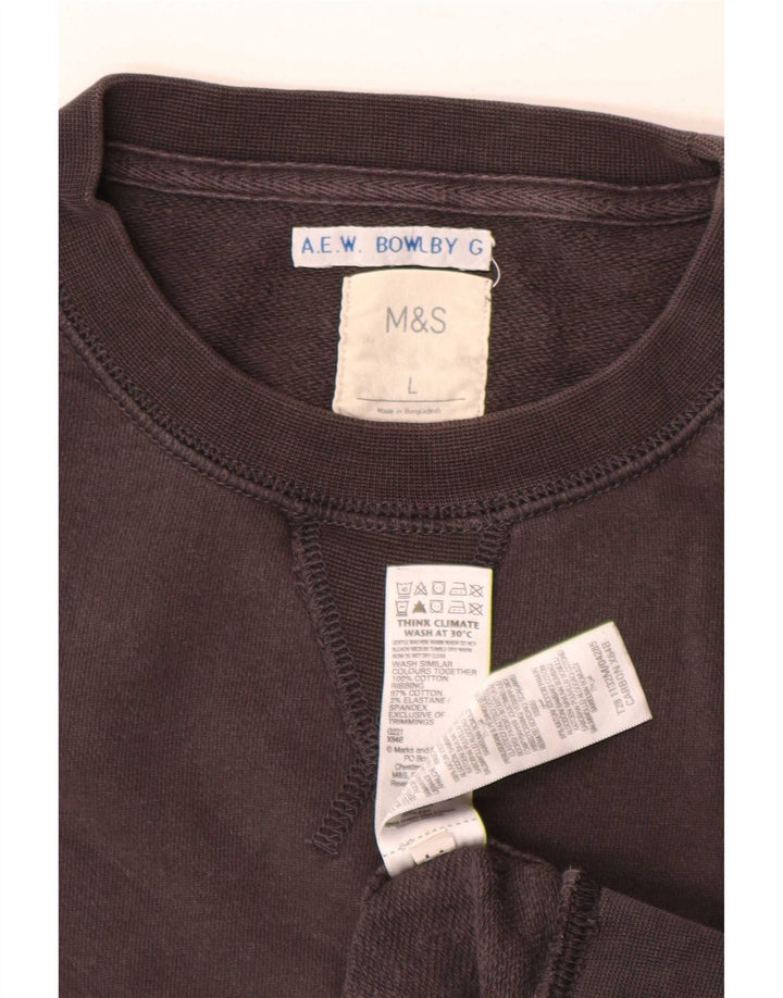 Pulover pentru bărbați Marks & Spencer, mare, gri, bumbac