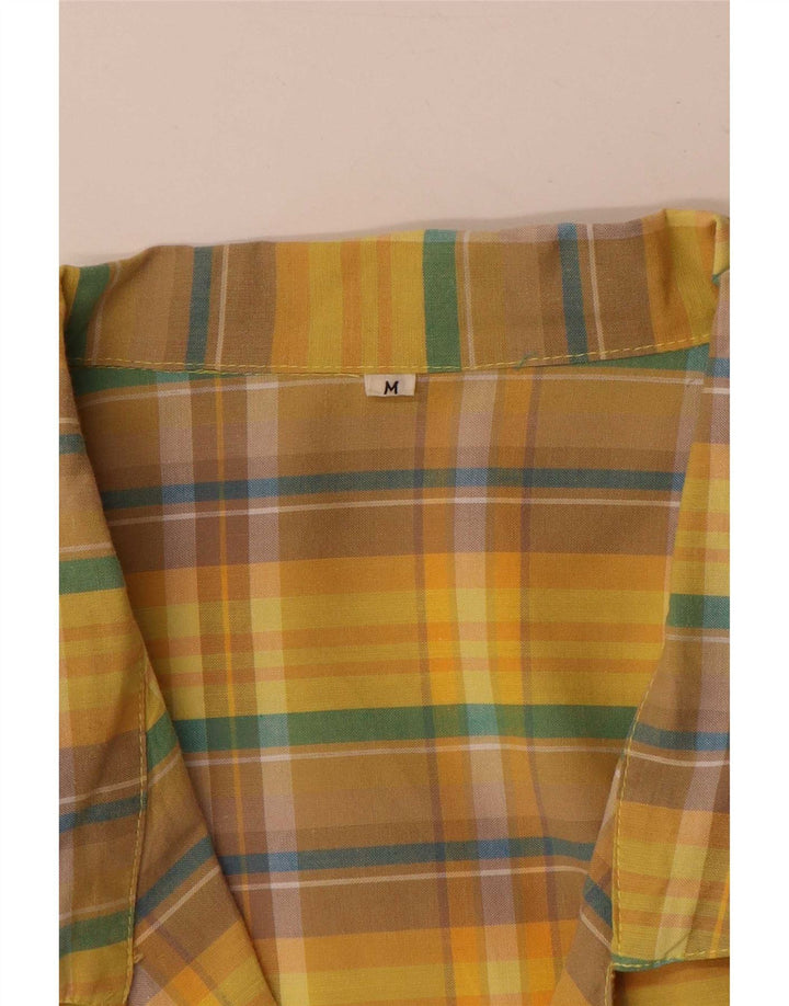 Jachetă vintage pentru femei cu 2 nasturi, blazer supradimensionat UK 14 Medium Yellow Check