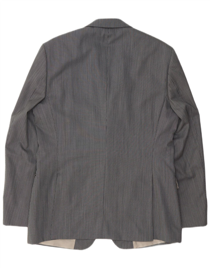 Blazer pentru bărbați Hugo Boss cu 2 nasturi EU 52 XL Lână virgină cu dungi gri