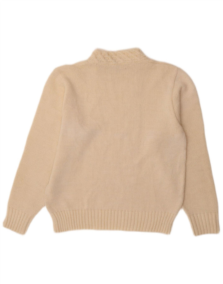 VINTAGE Pulover cu gât țestoasă pentru femei UK 16 Large Off White