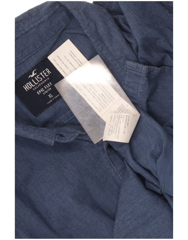 Cămașă Hollister pentru bărbați XL, bumbac albastru