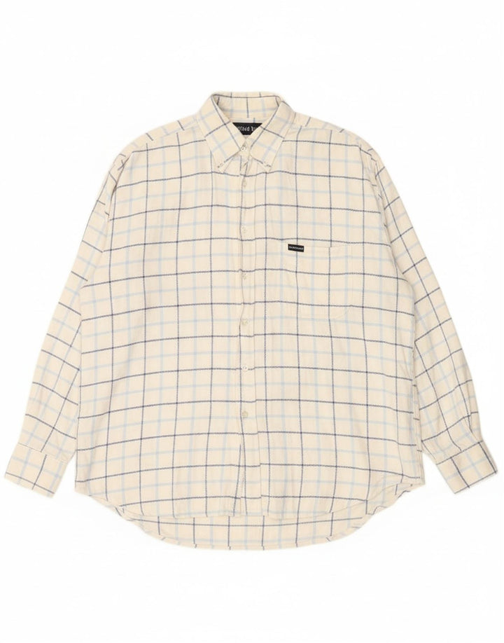 SERGIO TACCHINI Mens Flannel Shirt XL White Check