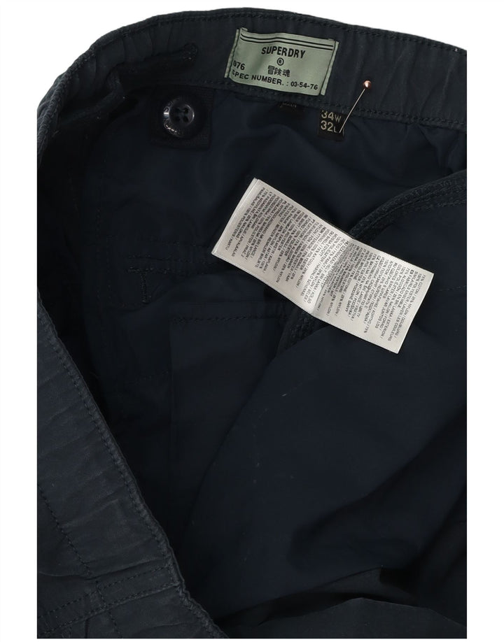 SUPERDRY Pantaloni cargo conici pentru bărbați L34 L32 Bumbac bleumarin