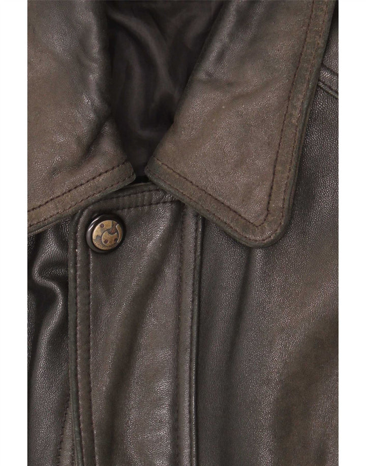 Jachetă de piele pentru bărbați Itallo UK 40 Large Black