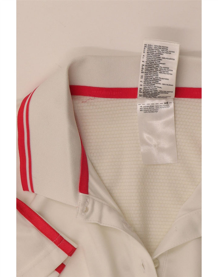 Tricou polo Adidas Climacool pentru femei UK 14 Poliester alb mediu