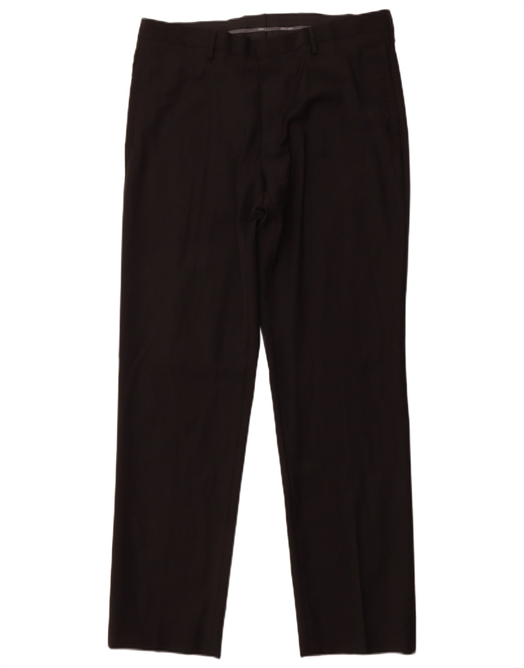 Pantaloni Drepți ZARA Bărbați EU 44 Mari L34 L31 Lână Neagră