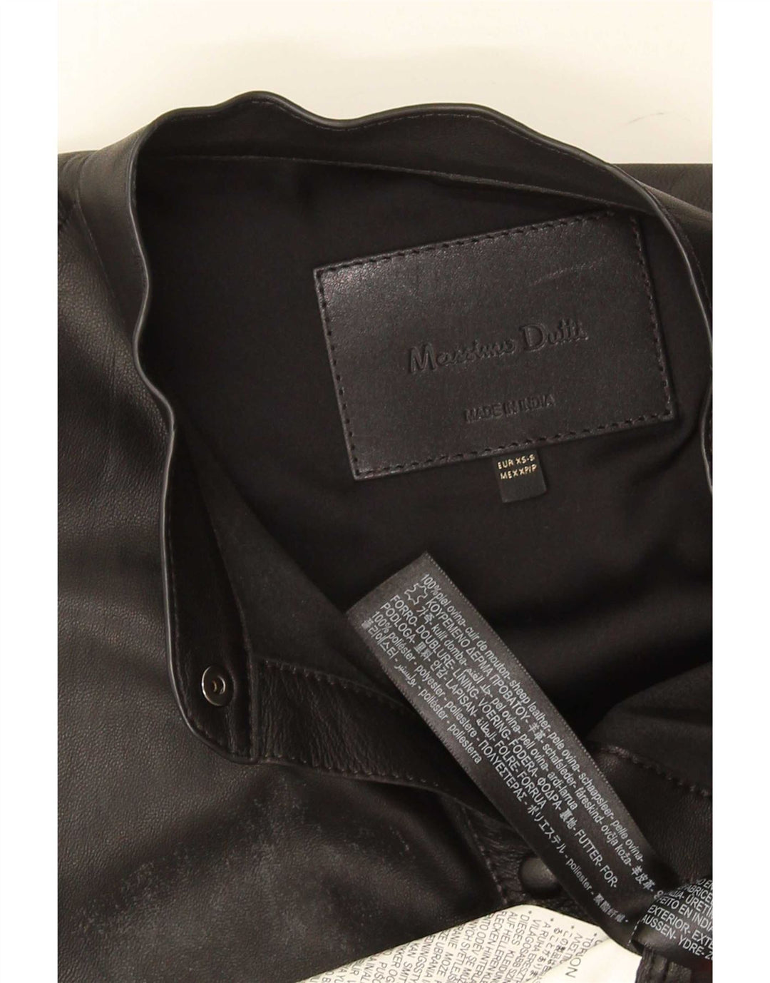 Cămașă din piele supradimensionată pentru femei Massimo Dutti UK 6 XS Piele neagră