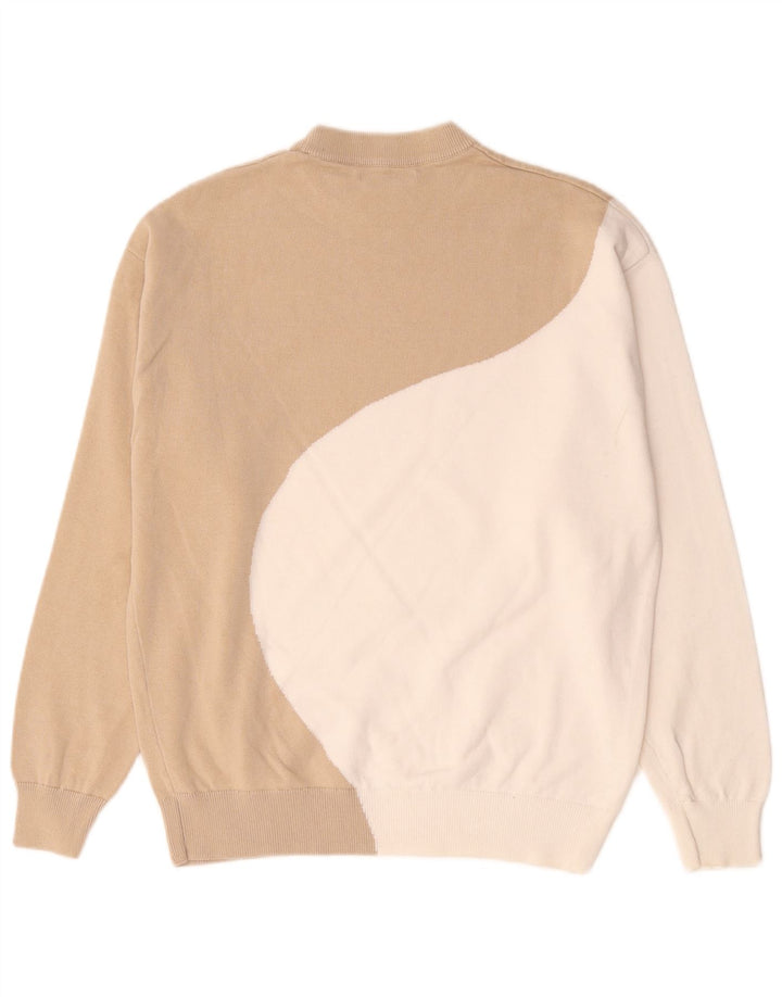 Pulover supradimensionat pentru femei Zara UK 10 Mic Bej Colorblock