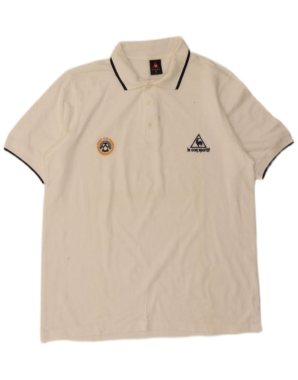 Le Coq Sportif Mens Polo Shirt XL White Cotton