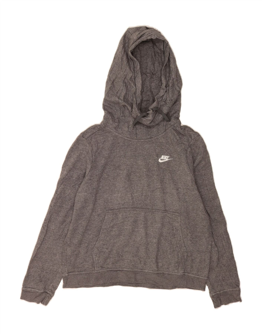 NIKE Womens Hoodie Jumper UK 14 Medium Grey Cotton Vintage Nike and Second-Hand Nike from Messina Hembry 
