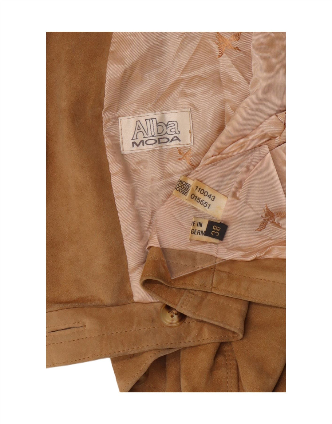 ALBA MODA Womens Crop Suede Jacket EU 38 Medium Brown Vintage Alba Moda and Second-Hand Alba Moda from Messina Hembry 
