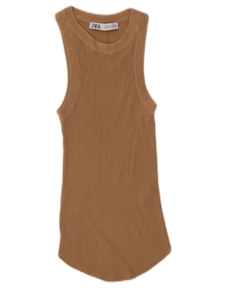 Vest Vest Top Femei Zara UK 4 XS Bej Viscoză