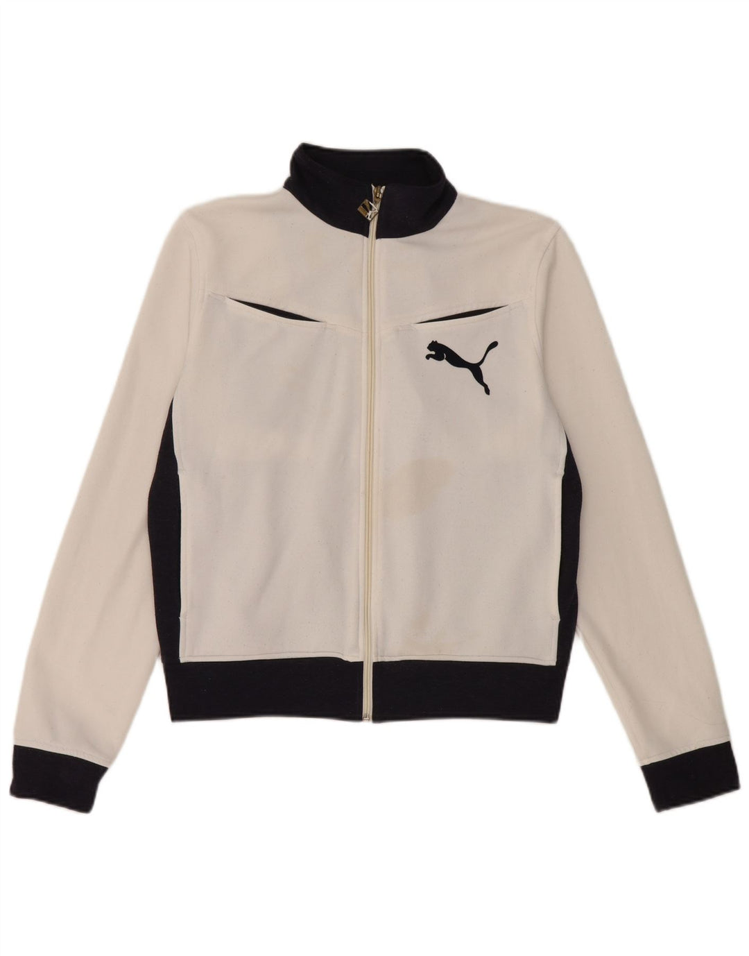 Jachetă de trening Puma pentru femei UK 14 Medium White Colorblock Poliester