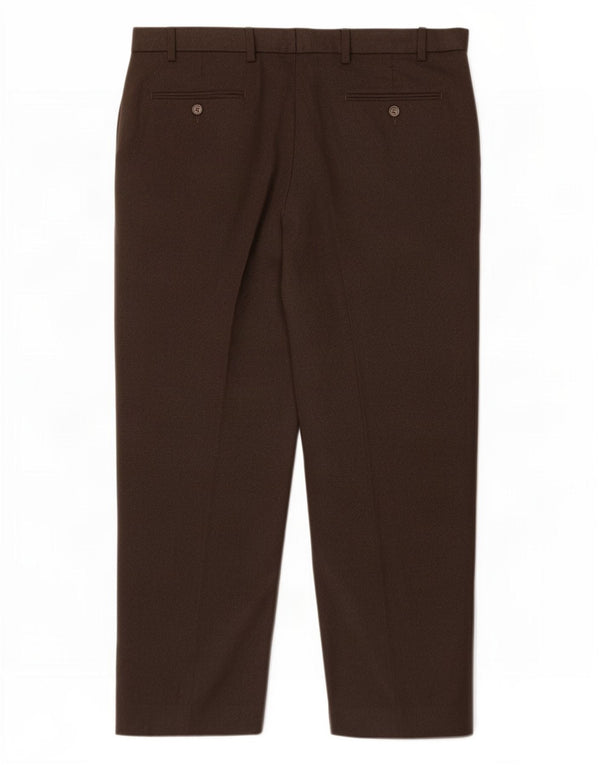 Pantaloni de costum obișnuiți pentru bărbați Marks & Spencer L38 L29 Poliester maro
