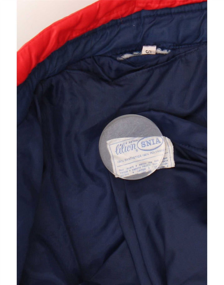 Jachetă căptușită vintage pentru femei UK 14 Medium Blue Colorblock Nylon
