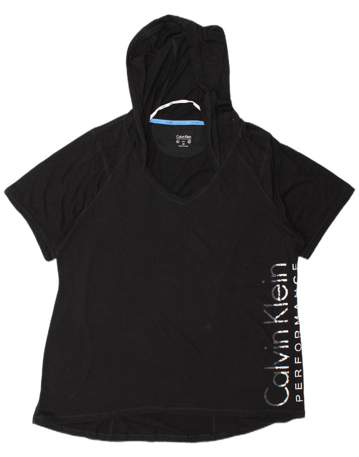 Tricou grafic supradimensionat Calvin Klein pentru femei, UK 20 2XL, bumbac negru