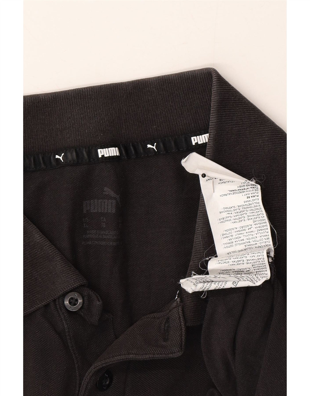 PUMA Mens Polo Shirt XL Black Cotton Vintage Puma and Second-Hand Puma from Messina Hembry 