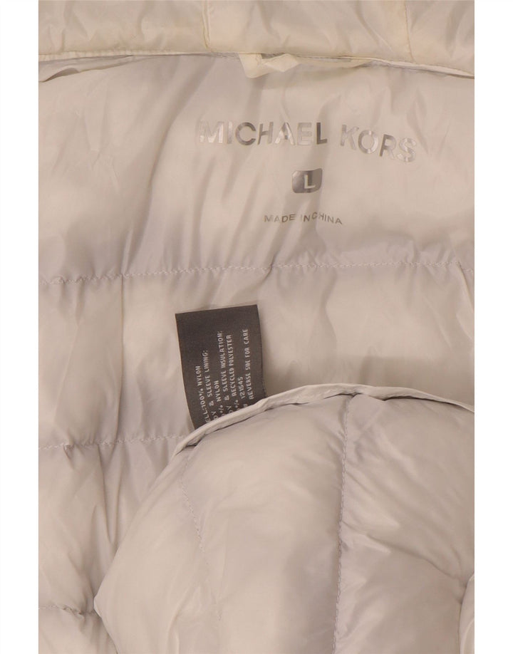 Jachetă căptușită cu grafică pentru bărbați MICHAEL KORS UK 40, mare, gri, bloc de culoare