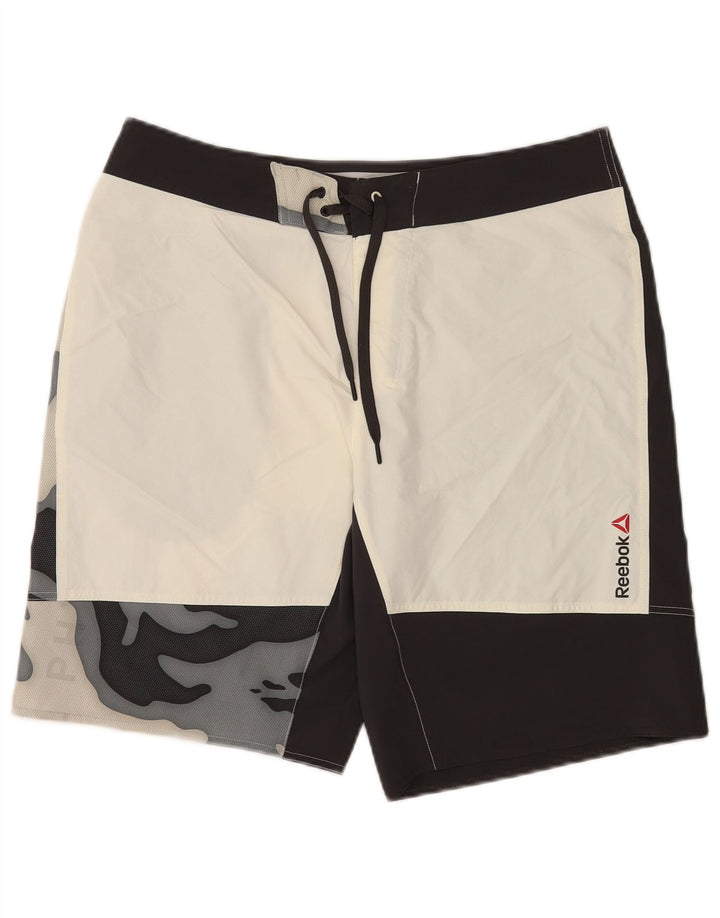 Pantaloni scurți de înot Reebok Speedwick Graphic pentru bărbați, medii, negru