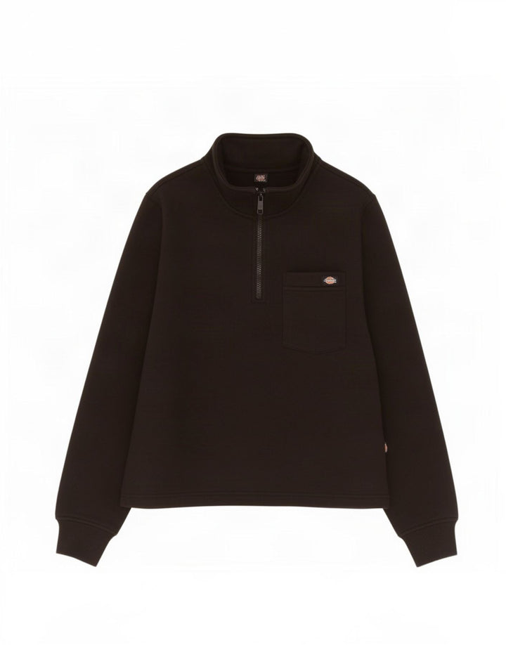 Pulover pentru femei Dickies, cu fermoar și gât, UK 14 Medium Negru