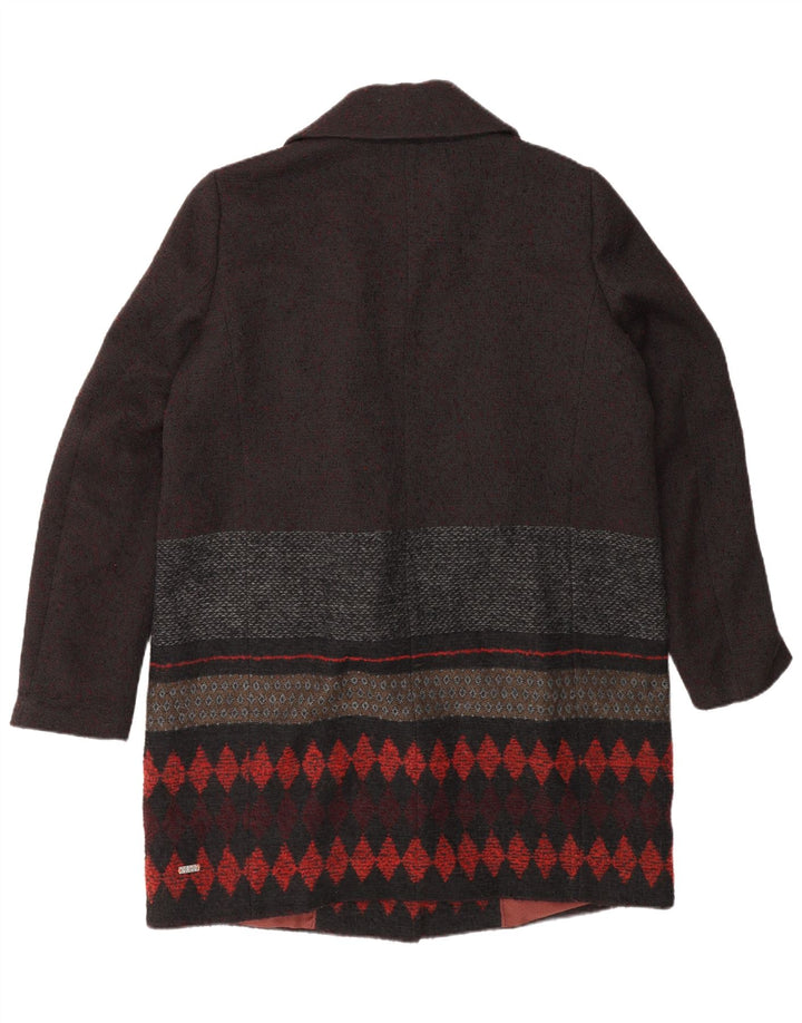 Palton dublu pentru femei Hugo Boss UK 12 Maro Mediu Geometric