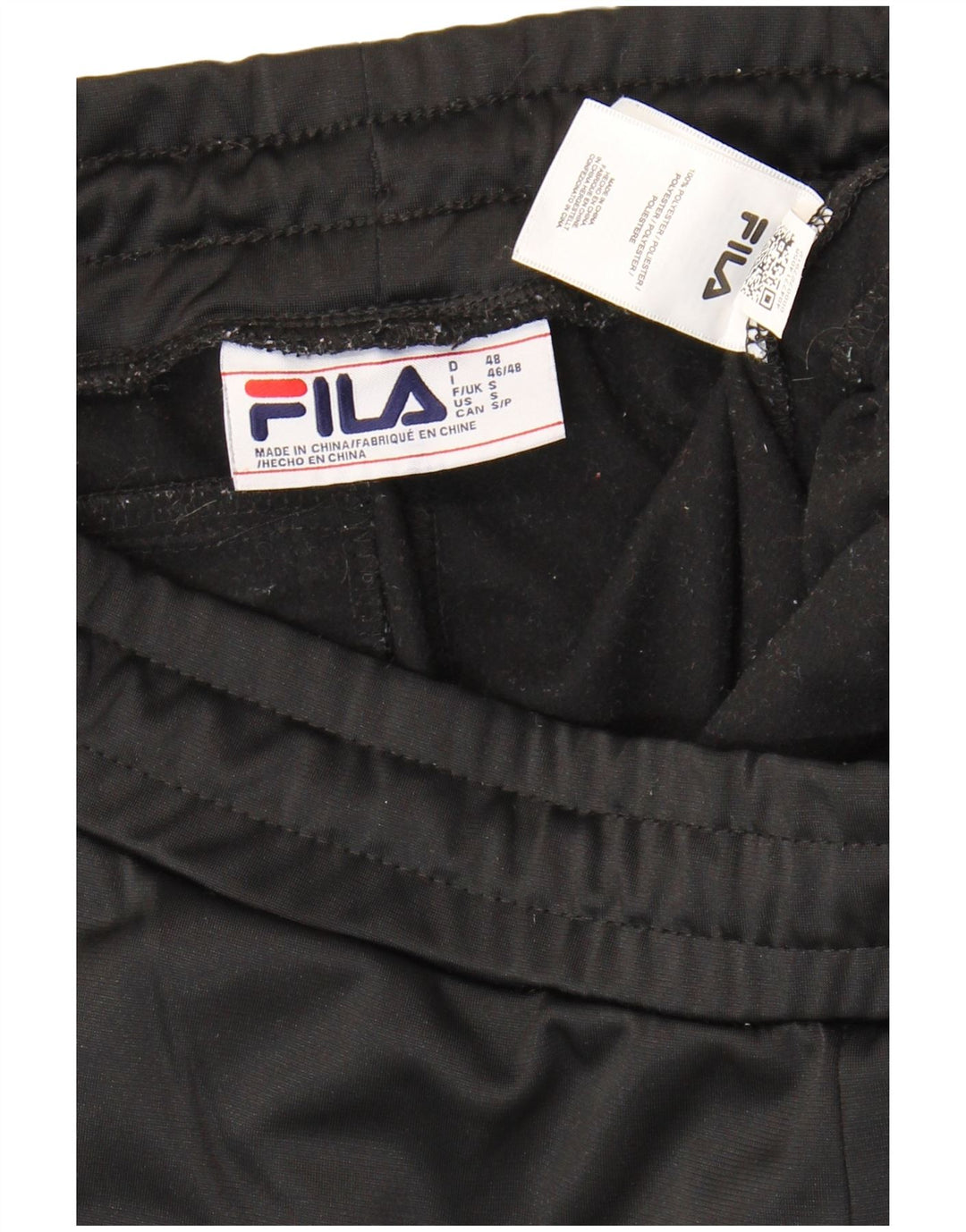 Pantaloni de trening Fila Graphic pentru bărbați, poliester negru mic