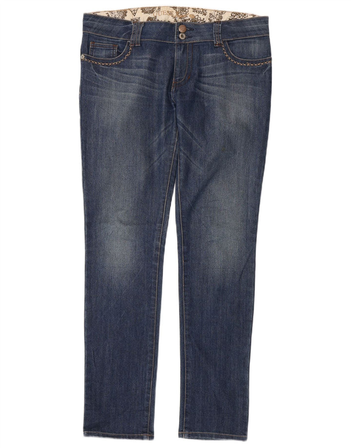Blugi slim pentru femei Guess W31 L33 bumbac albastru