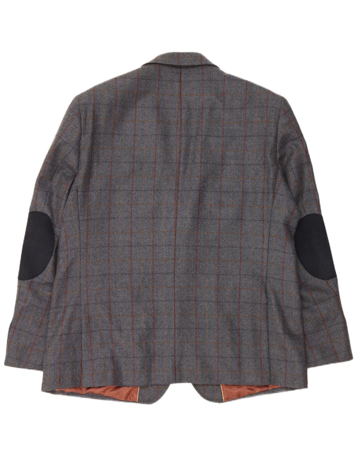 Sacou Woolrich pentru bărbați cu 2 nasturi, UK 48 4XL, lână cu carouri gri