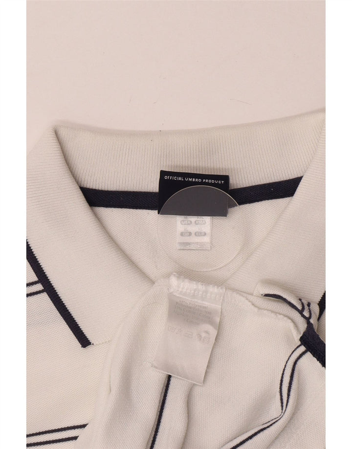 Cămașă polo pentru bărbați Umbro XL, bumbac cu dungi albe