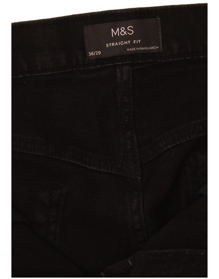 Blugi drepti pentru bărbați Marks & Spencer W36 L26 negri