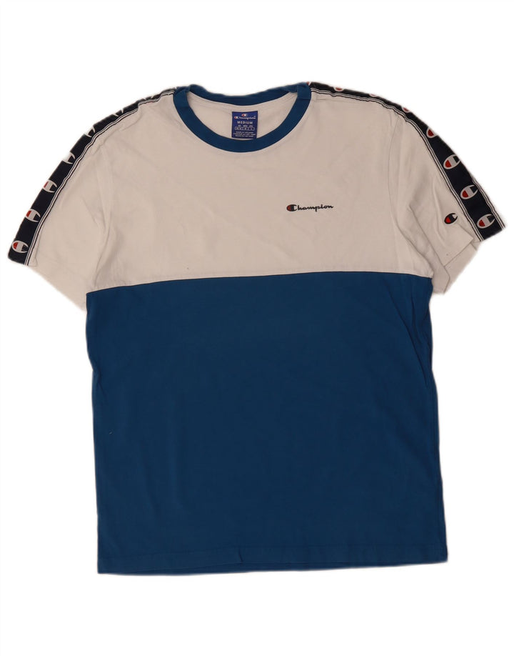 Tricou grafic pentru bărbați Champion Top Medium Blue Colorblock Bumbac