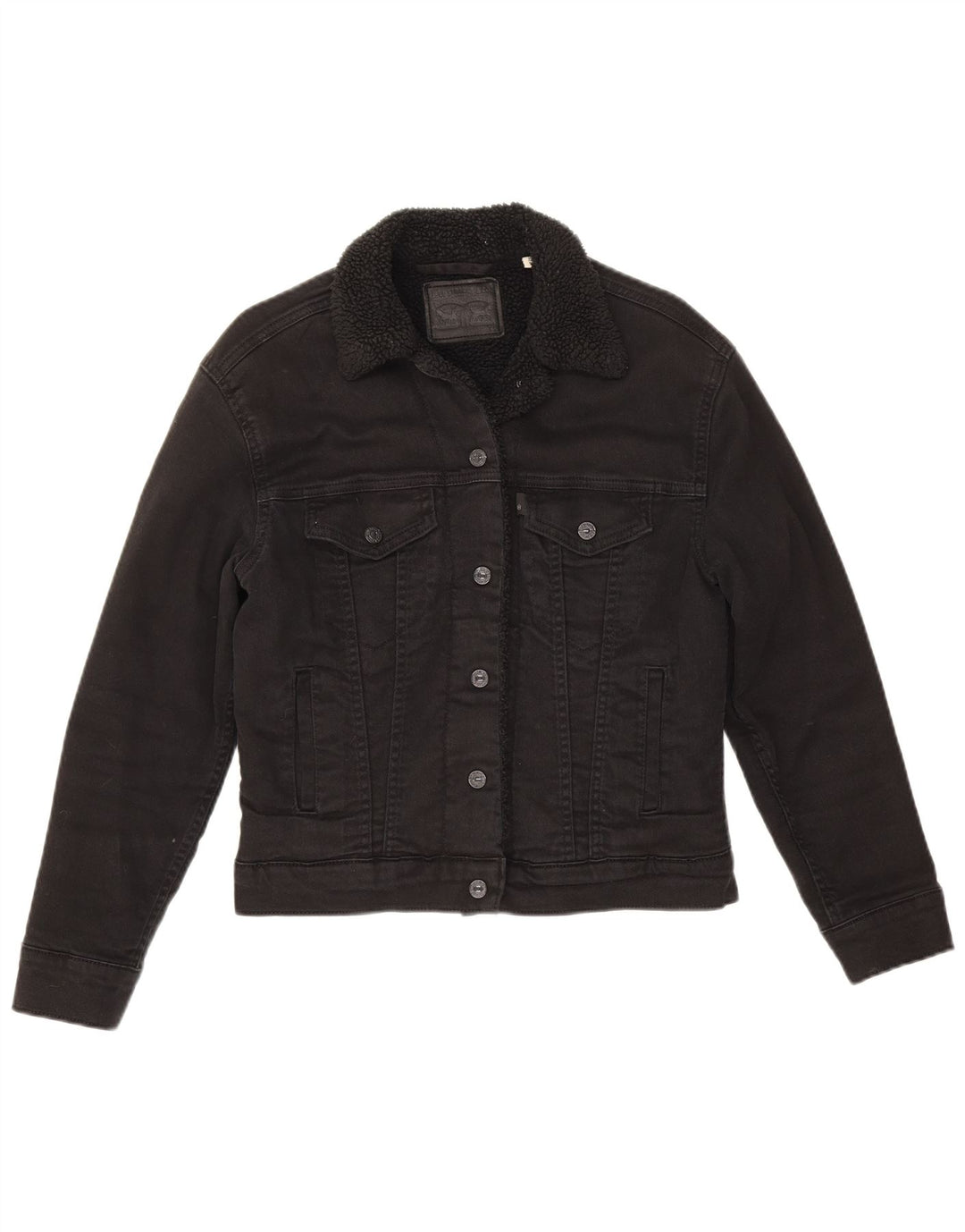 Jachetă Levi's Sherpa Denim UK 6 XS Bumbac negru