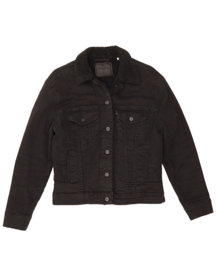Jachetă Levi's Sherpa Denim UK 6 XS Bumbac negru