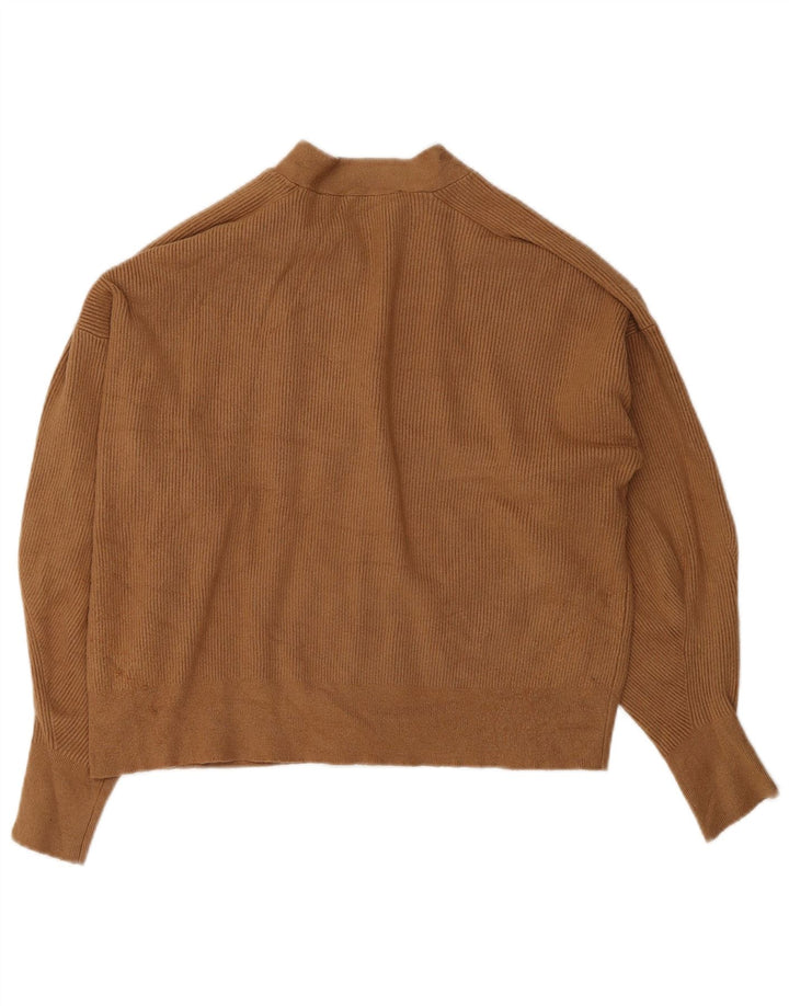 Pulover cardigan pentru femei Zara UK 14, maro mediu, viscoză