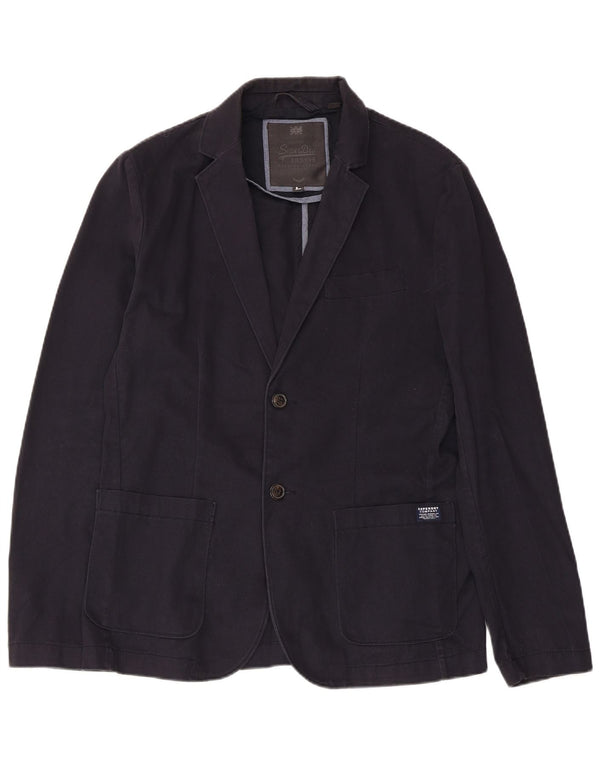 Jachetă Superdry pentru bărbați cu 2 nasturi, UK 40, mare, albastru bleumarin, bumbac