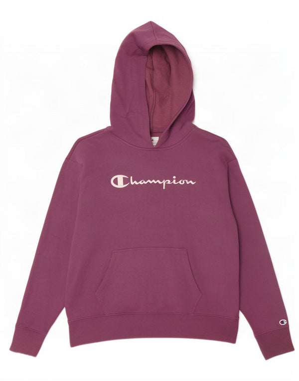 Pulover cu glugă supradimensionat pentru femei Champion UK 14 Bumbac violet mediu