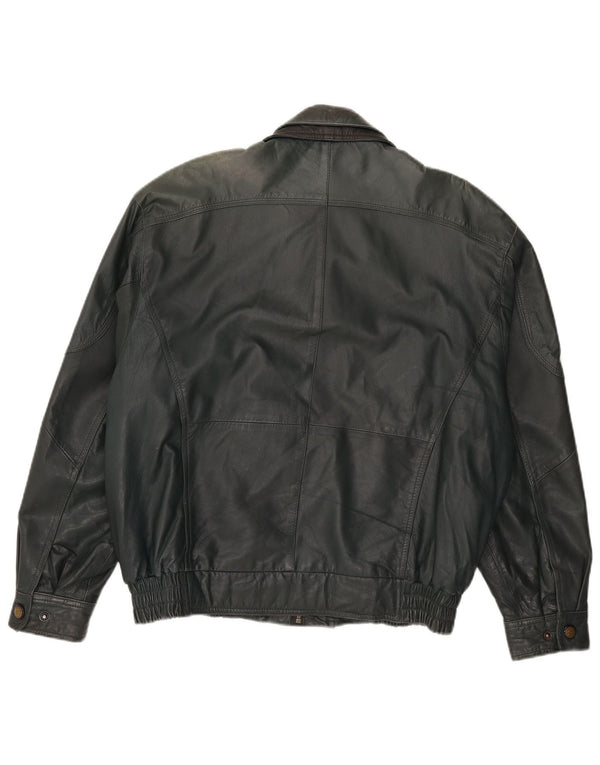 Jachetă de piele vintage pentru bărbați UK 40 Large Green