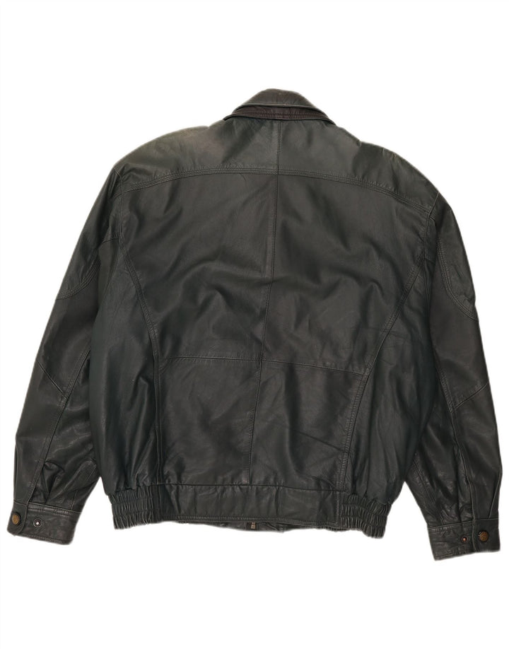 Jachetă de piele vintage pentru bărbați UK 40 Large Green