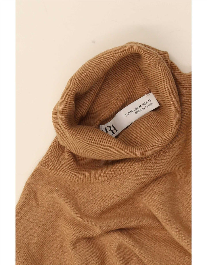 Pulover pentru femei cu gât rulat Zara UK 14 Bej mediu