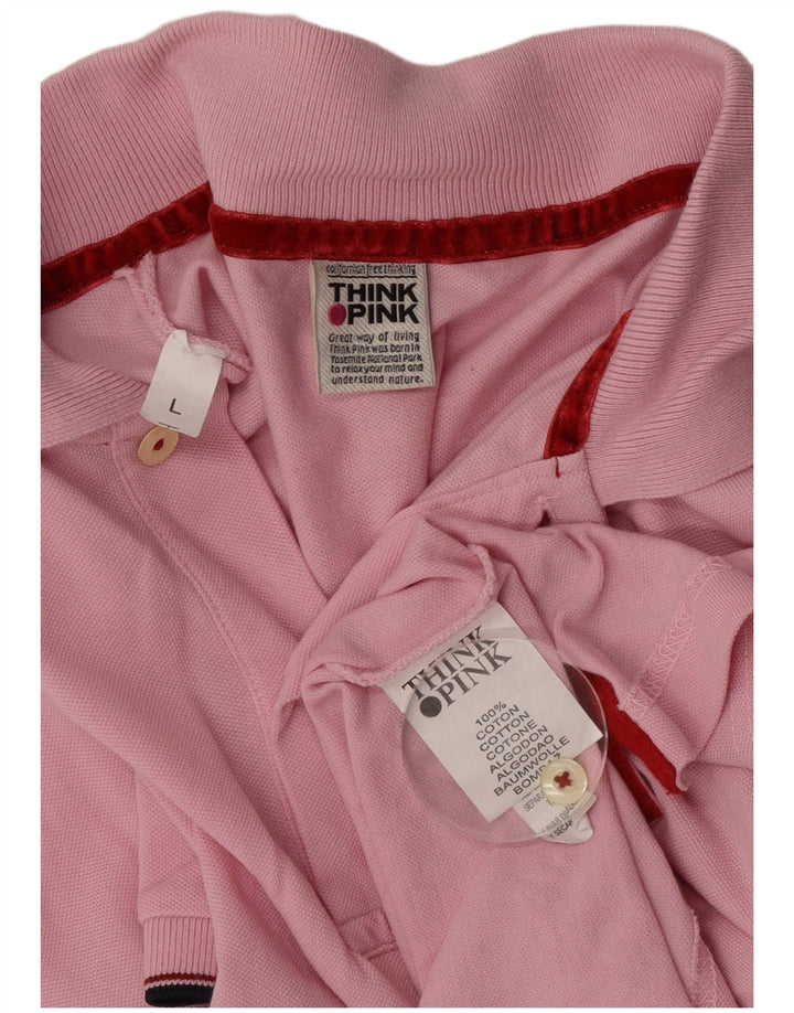 Tricou polo pentru bărbați Think Pink, bumbac mare, roz
