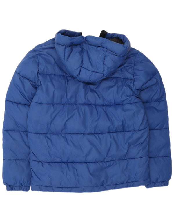 Jachetă căptușită cu glugă pentru bărbați Hollister UK 40 Large Blue Nylon