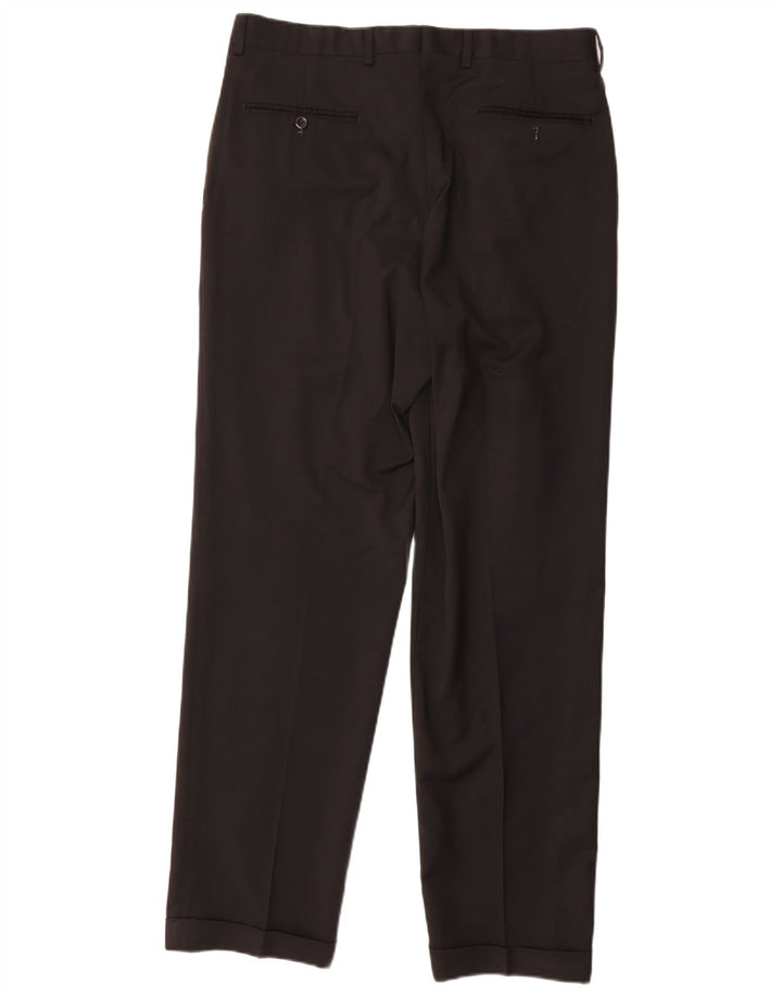 Pantaloni de costum pentru bărbați Marks & Spencer L34 L31 Lână neagră