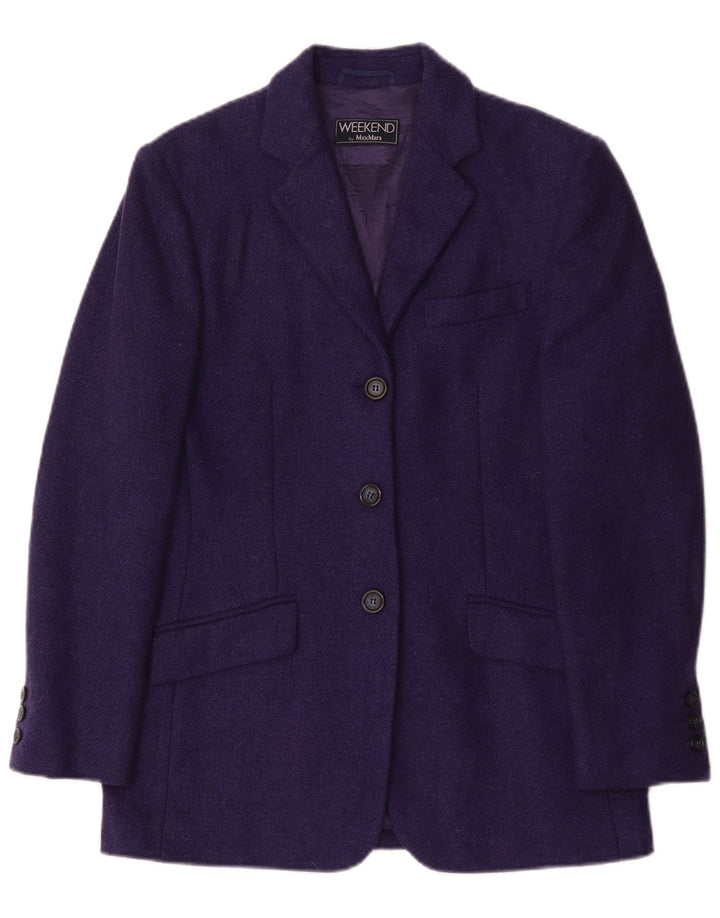 Sacou Blazer supradimensionat cu 3 nasturi de weekend pentru femei Max Mara UK 10 Mic violet