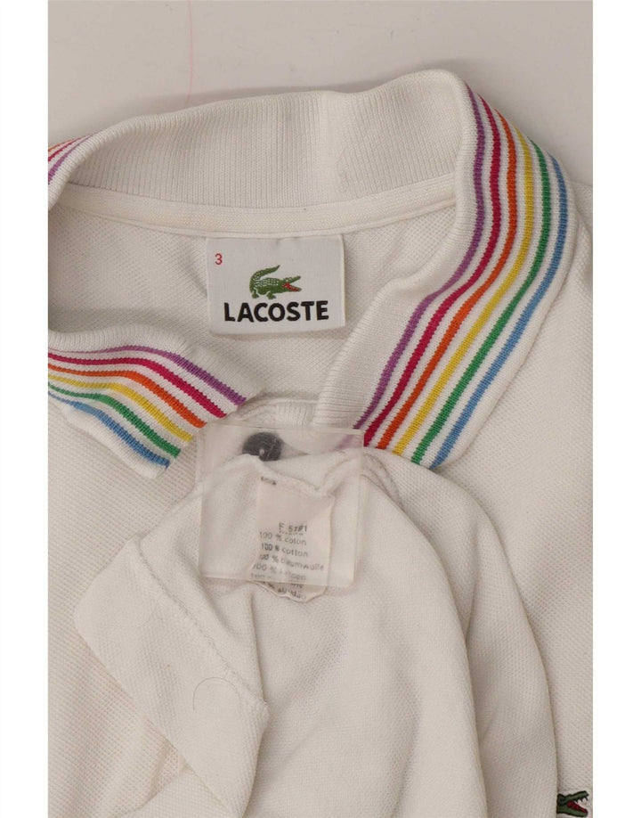 Tricou polo Lacoste pentru bărbați, mărimea 3, bumbac alb mic