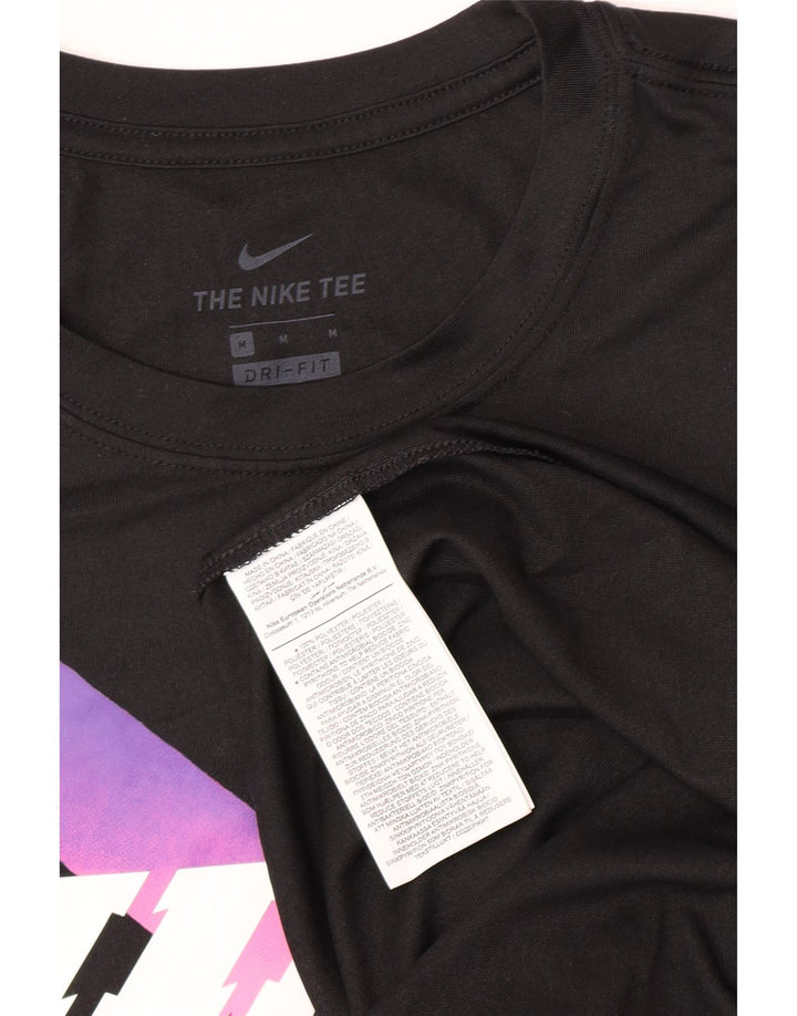 Tricou grafic Nike Dri Fit pentru bărbați Top Medium Negru Poliester