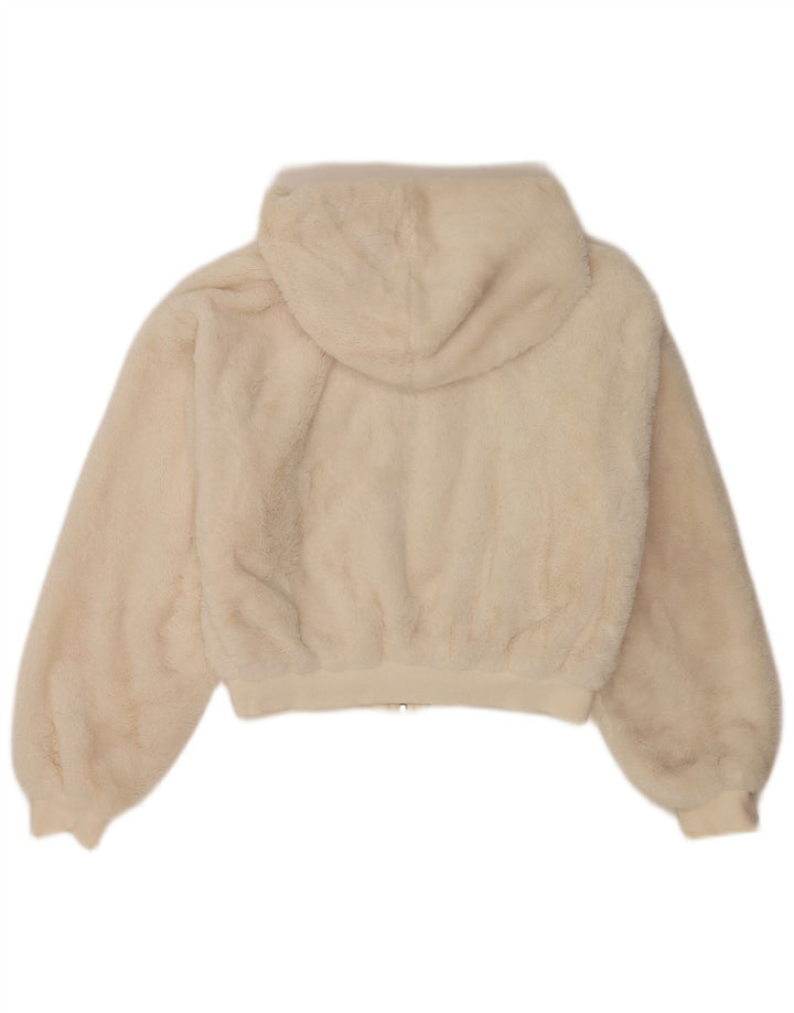 Geacă bomber cu glugă Topshop pentru femei Teddy Bear UK 10 Small Off White
