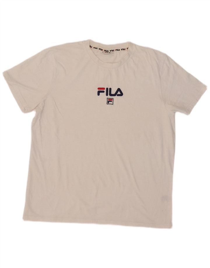 Fila Mens Graphic T-Shirt Top XL White Cotton